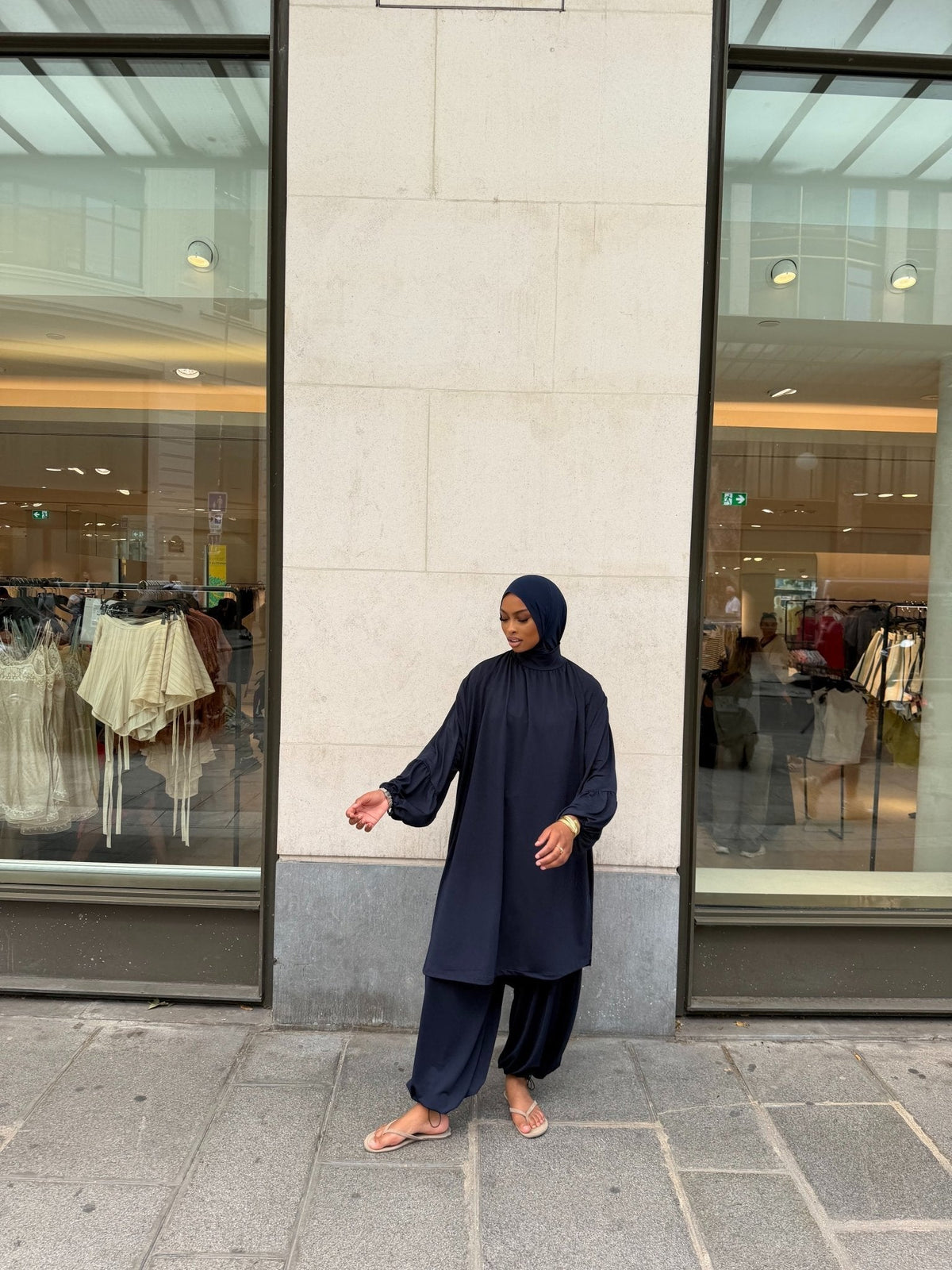 Ensemble de plage Houda Premium Bleu nuit + Hijab