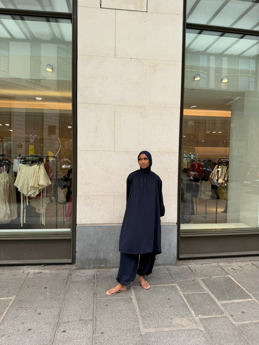 Ensemble de plage Houda Premium Bleu nuit + Hijab