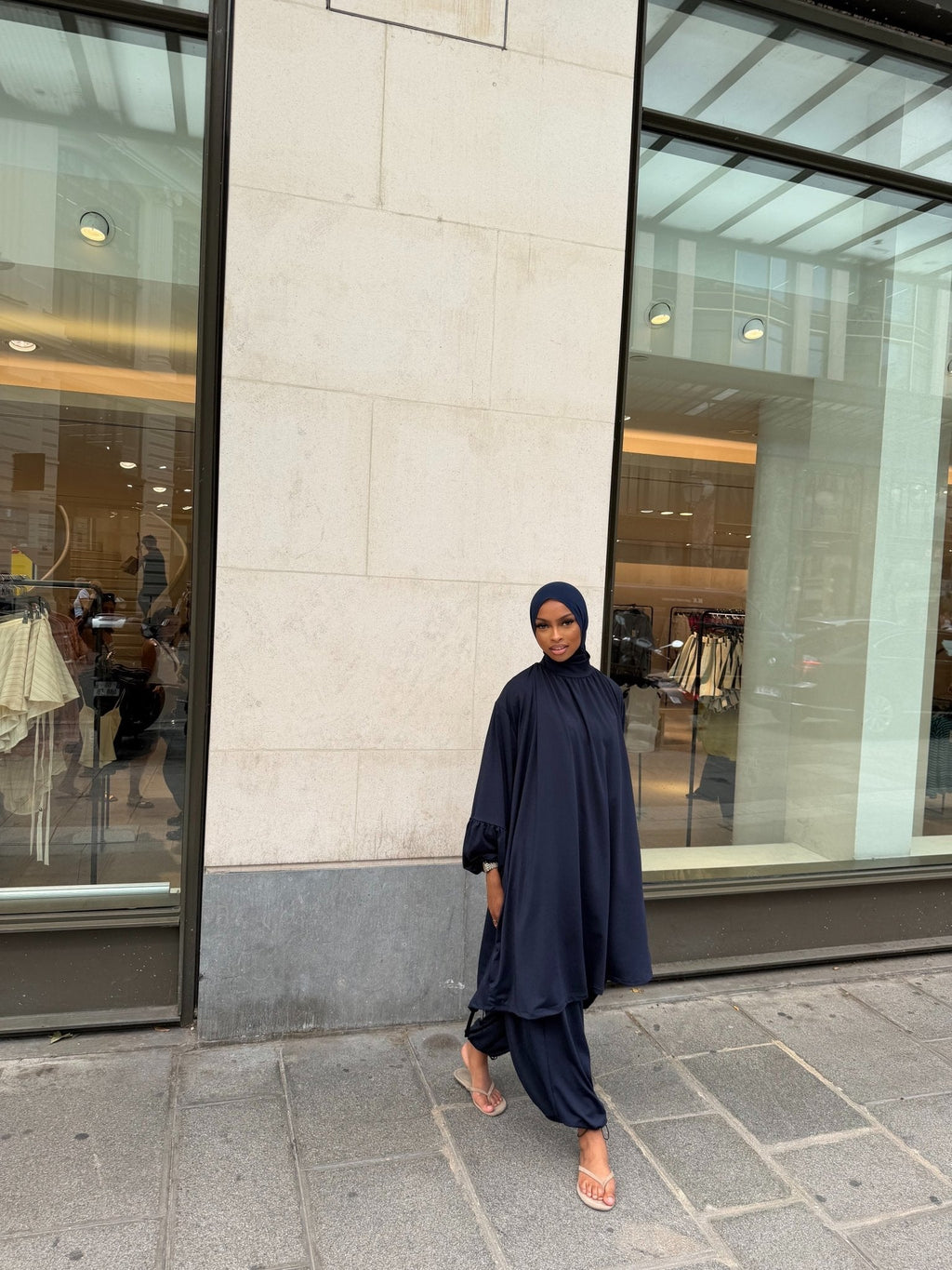 Ensemble de plage Houda Premium Bleu nuit + Hijab