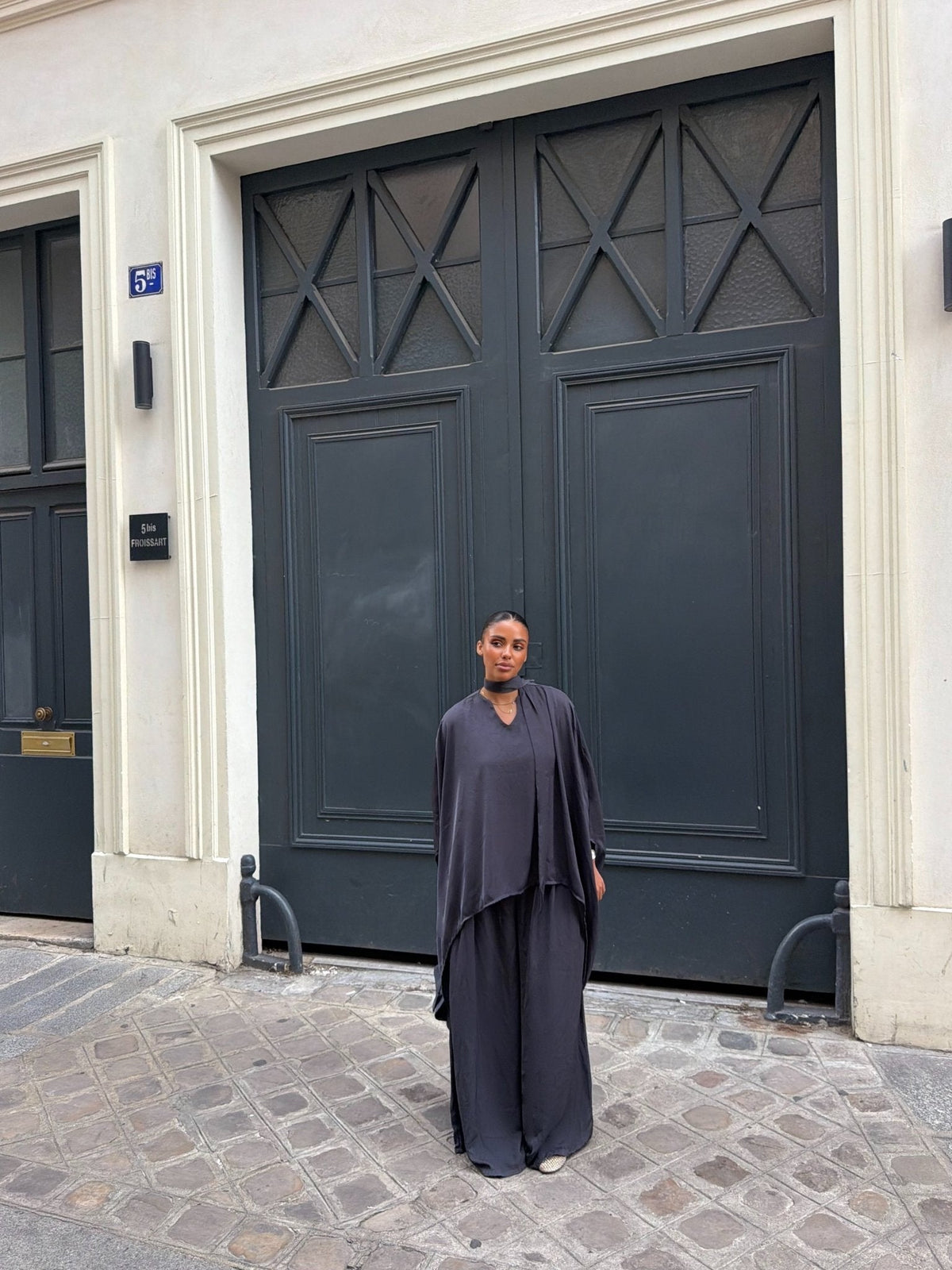 Ensemble Nawel Gris anthracite