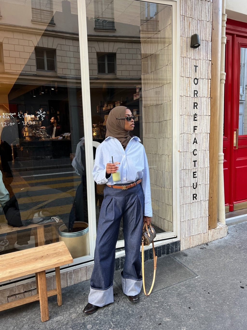 Pantalon Denim Bleu